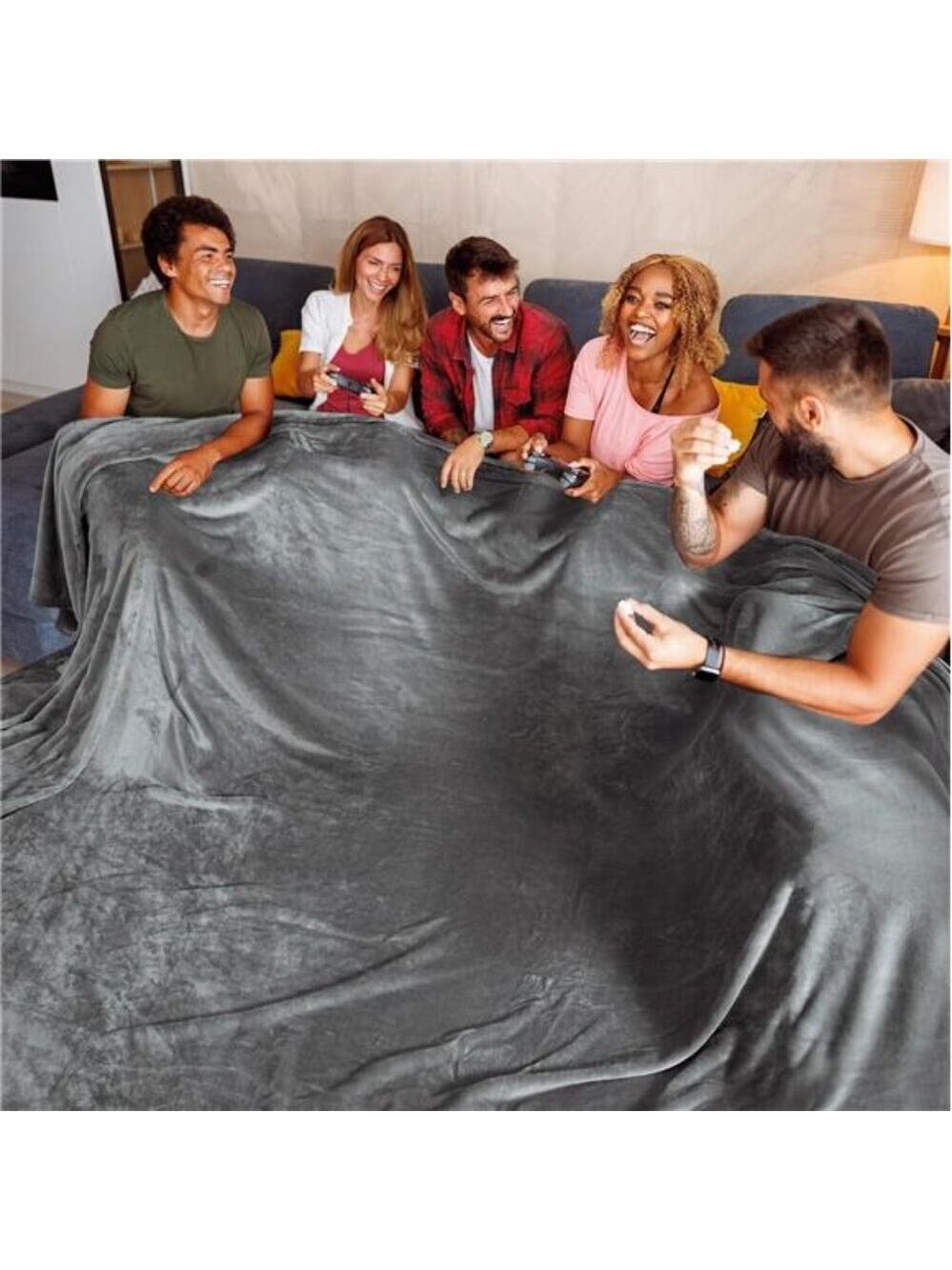Oversized King Blanket 120x120 Soft Fleece Large Throw Bed Sofa Couch Cozy Warm